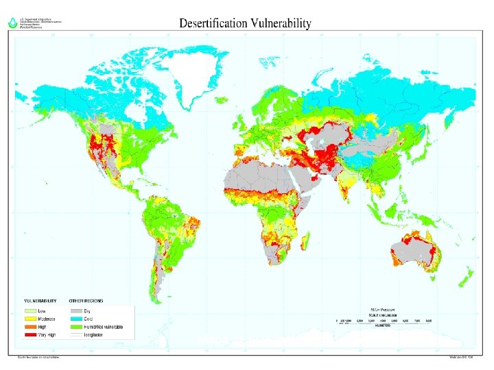 Mapa de la vulnerabilidad a la desertificación 