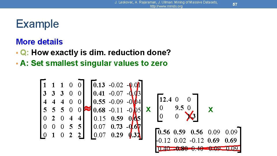 J. Leskovec, A. Rajaraman, J. Ullman: Mining of Massive Datasets, http: //www. mmds. org