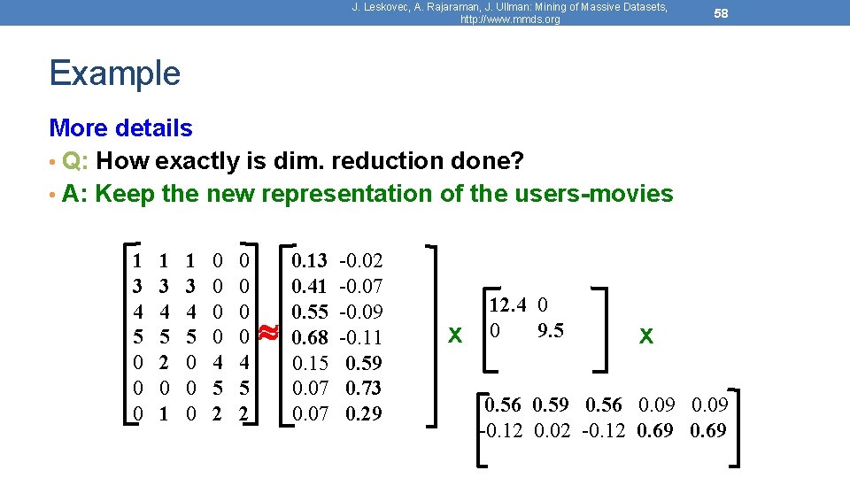 J. Leskovec, A. Rajaraman, J. Ullman: Mining of Massive Datasets, http: //www. mmds. org