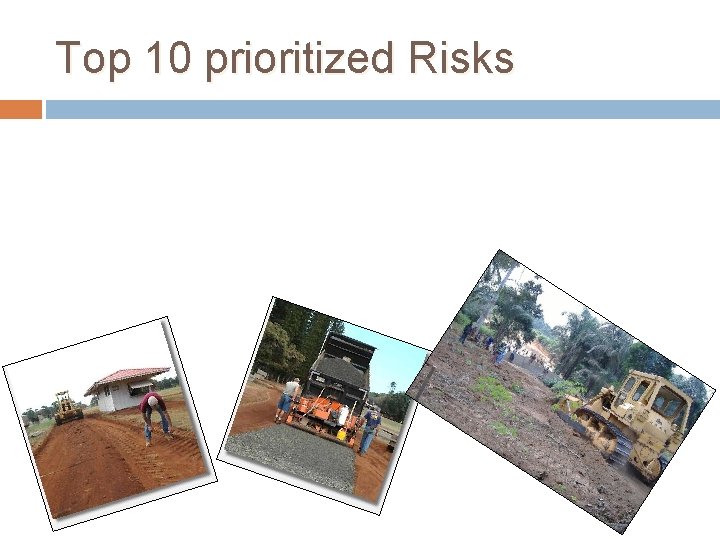 Top 10 prioritized Risks 