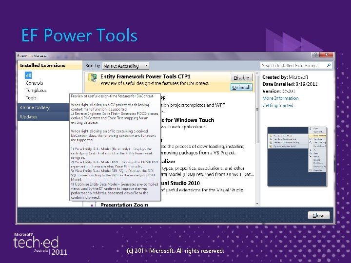 EF Power Tools (c) 2011 Microsoft. All rights reserved. 