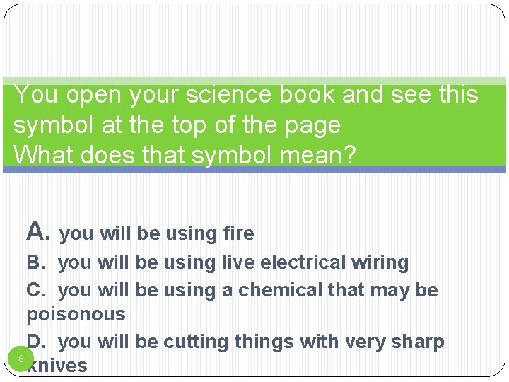 You open your science book and see this symbol at the top of the