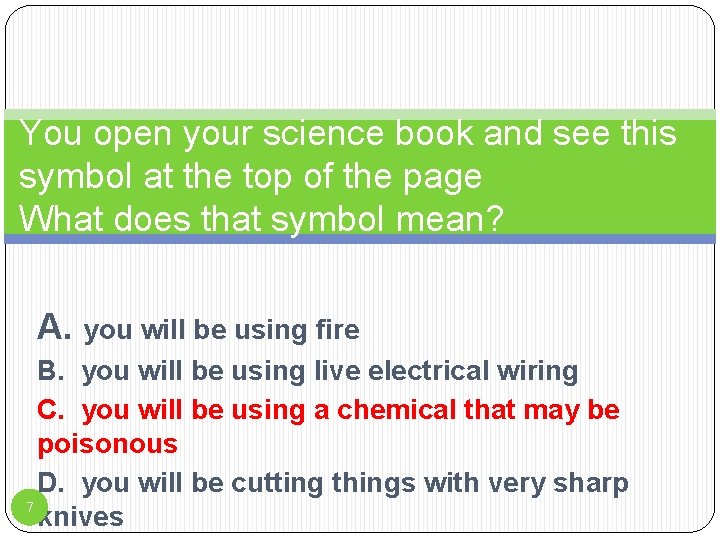 You open your science book and see this symbol at the top of the