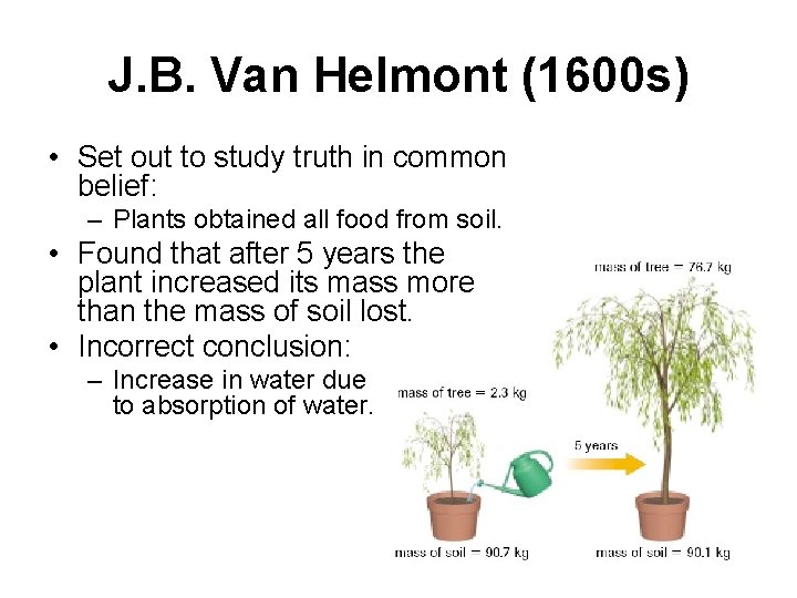 J. B. Van Helmont (1600 s) • Set out to study truth in common