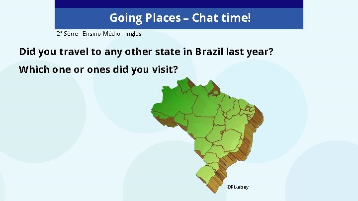 Going Places – Chat time! 2ª Série - Ensino Médio - Inglês Did you