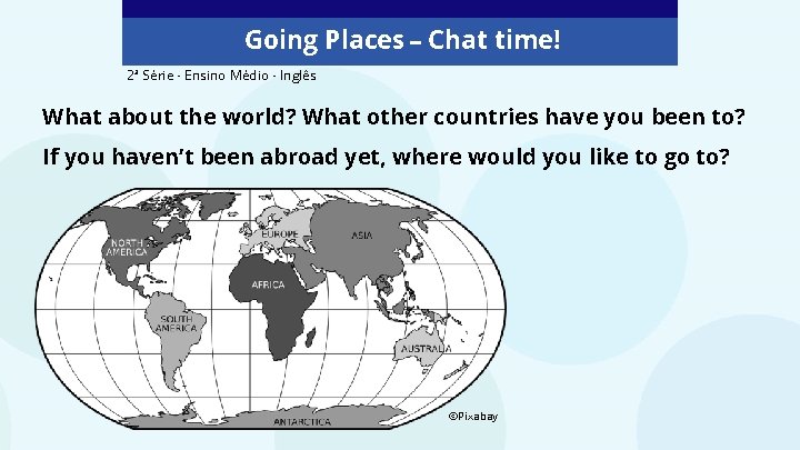 Going Places – Chat time! 2ª Série - Ensino Médio - Inglês What about