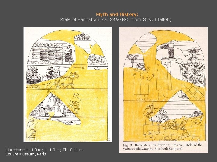 Myth and History: Stele of Eannatum. ca. 2460 BC. from Girsu (Telloh) Limestone H.