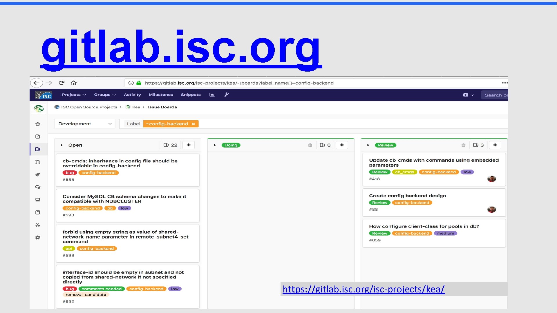 gitlab. isc. org https: //gitlab. isc. org/isc-projects/kea/ 