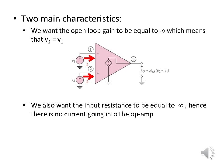  • Two main characteristics: • We want the open loop gain to be