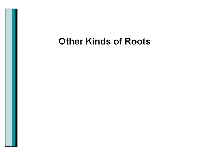 Other Kinds of Roots 