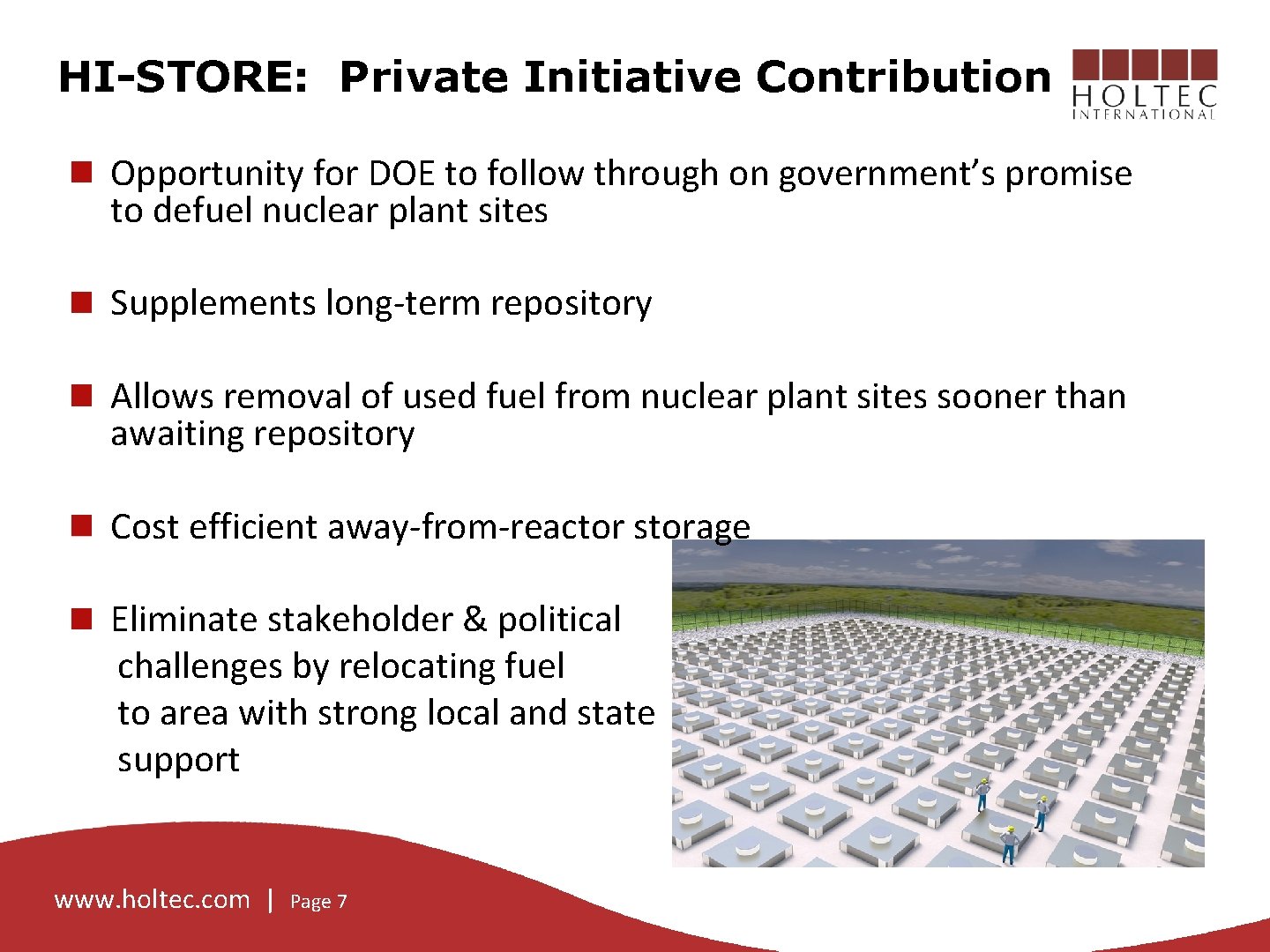 HI-STORE: Private Initiative Contribution Opportunity for DOE to follow through on government’s promise to