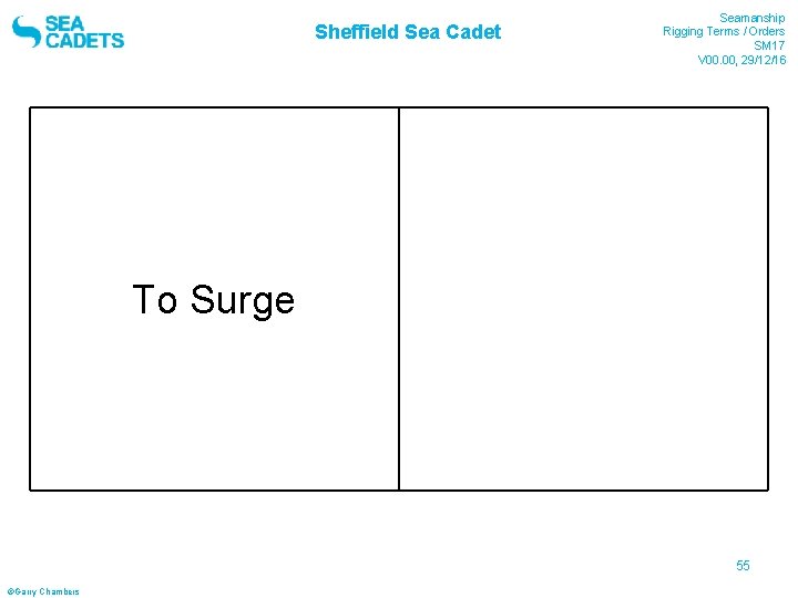 Sheffield Sea Cadet To Surge Seamanship Rigging Terms / Orders SM 17 V 00.