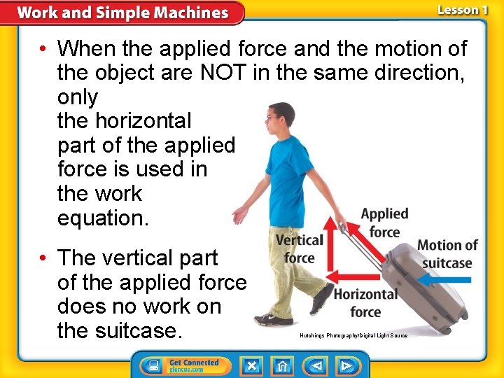  • When the applied force and the motion of the object are NOT