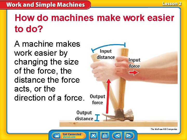 How do machines make work easier to do? A machine makes work easier by