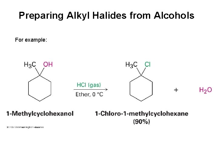 Preparing Alkyl Halides from Alcohols For example: 