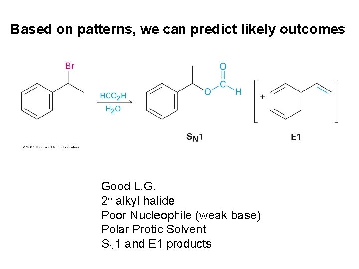 Based on patterns, we can predict likely outcomes Good L. G. 2 o alkyl