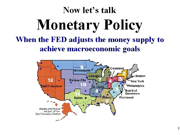 Now let’s talk Monetary Policy When the FED adjusts the money supply to achieve