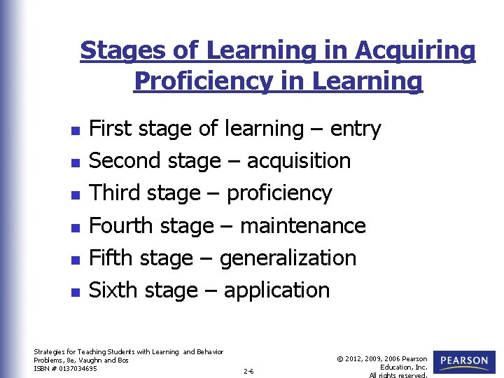 Stages of Learning in Acquiring Proficiency in Learning n n n First stage of