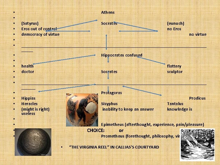 Athens • • (Satyrus) Eros out of control democracy of virtue • • •