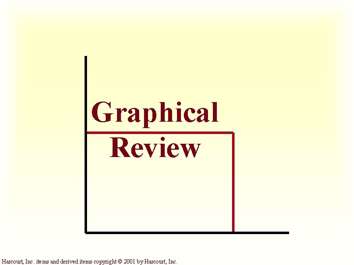 Graphical Review Harcourt, Inc. items and derived items copyright © 2001 by Harcourt, Inc.