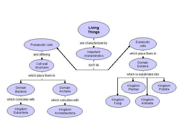 Concept Map Section 18 -3 Living Things are characterized by Eukaryotic cells and differing