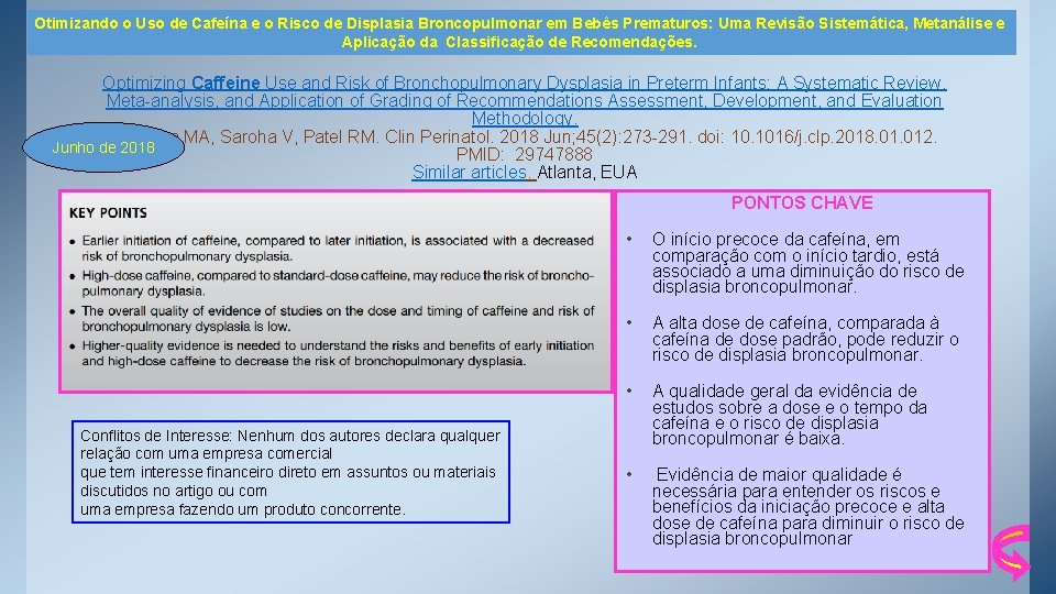 Otimizando o Uso de Cafeína e o Risco de Displasia Broncopulmonar em Bebês Prematuros: