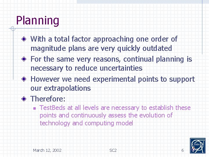 Planning With a total factor approaching one order of magnitude plans are very quickly