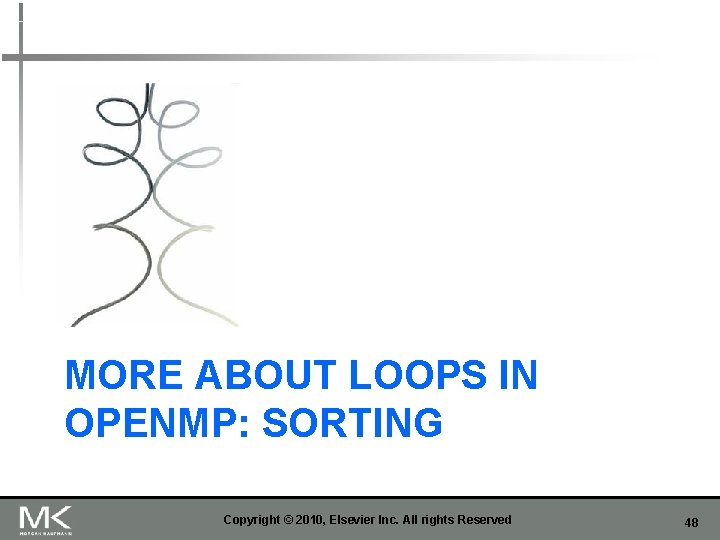 MORE ABOUT LOOPS IN OPENMP: SORTING Copyright © 2010, Elsevier Inc. All rights Reserved