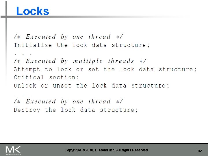 Locks Copyright © 2010, Elsevier Inc. All rights Reserved 82 