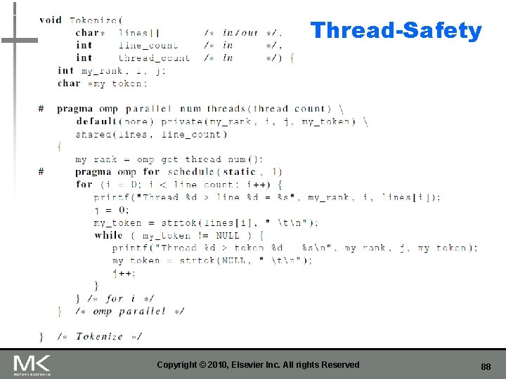 Thread-Safety Copyright © 2010, Elsevier Inc. All rights Reserved 88 