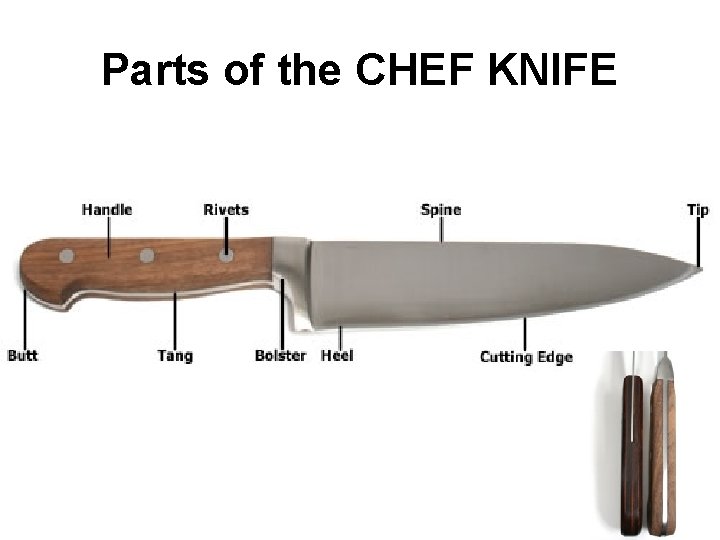 Parts of the CHEF KNIFE 