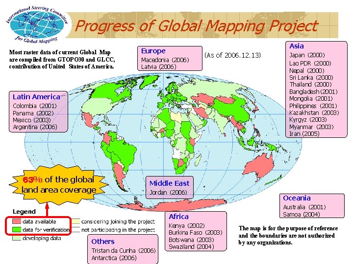 The Global Map Experience Some Lessons for One