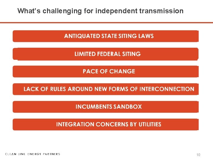 What’s challenging for independent transmission 10 