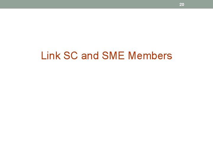 20 Link SC and SME Members 