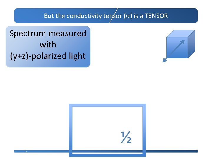 But the conductivity tensor (s) is a TENSOR Spectrum measured with (y+z)-polarized light ½