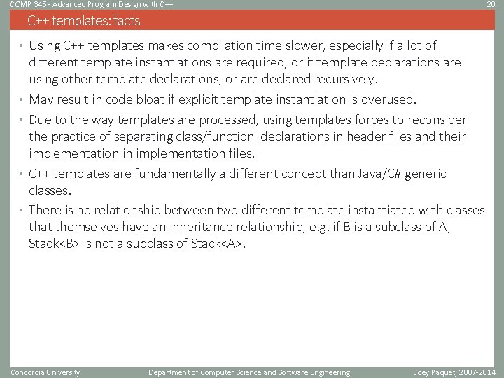 COMP 345 Advanced Program Design with C 1