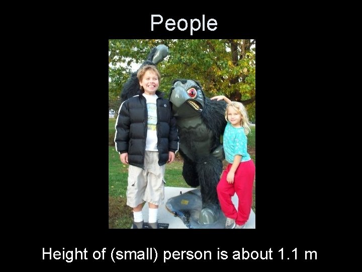 People Height of (small) person is about 1. 1 m 