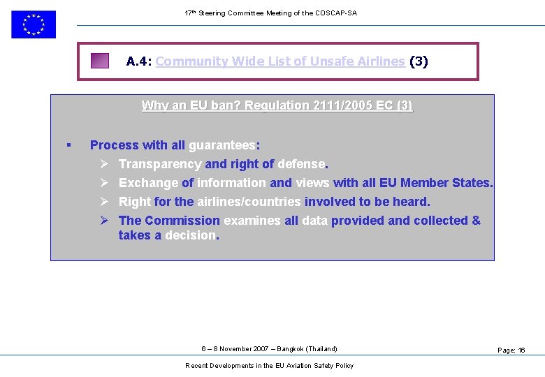 17 th Steering Committee Meeting of the COSCAP-SA A. 4: Community Wide List of