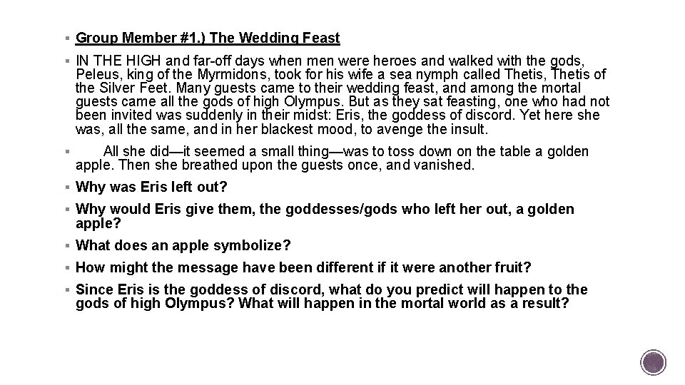 § Group Member #1. ) The Wedding Feast § IN THE HIGH and far-off