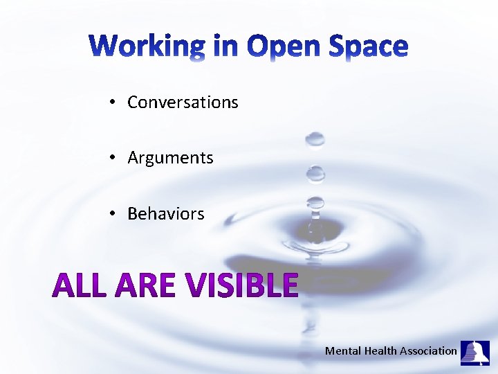  • Conversations • Arguments • Behaviors Mental Health Association 