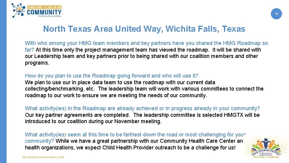 19 North Texas Area United Way, Wichita Falls, Texas With who among your HMG