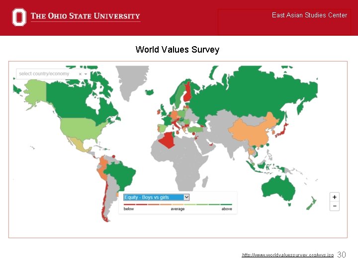 East Asian Studies Center World Values Survey http: //www. worldvaluessurvey. org/wvs. jsp 30 