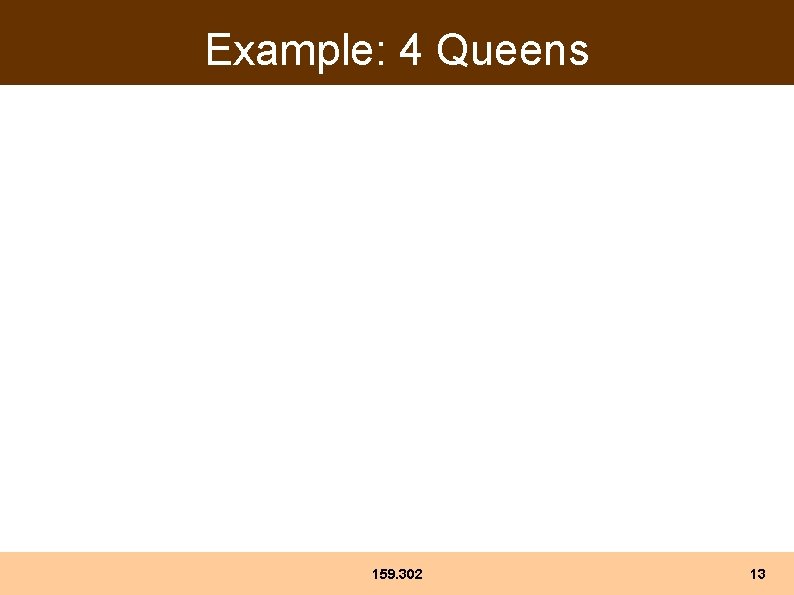 Example: 4 Queens 159. 302 13 Example: 4 Queens 159. 302 13