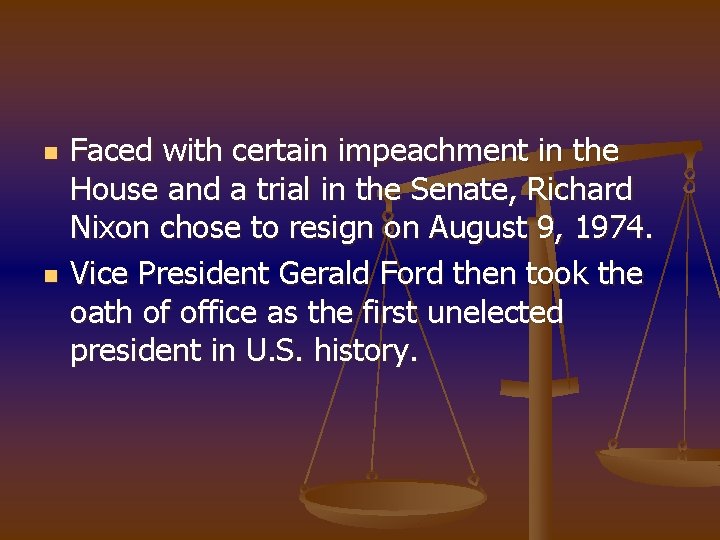 n n Faced with certain impeachment in the House and a trial in the