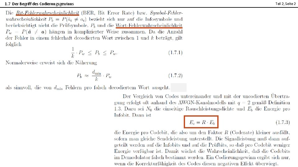 1. 7 Der Begriff des Codierungsgewinns Teil 2, Seite 2 2 