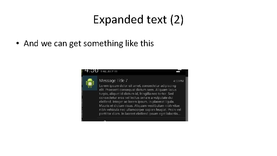 Expanded text (2) • And we can get something like this 