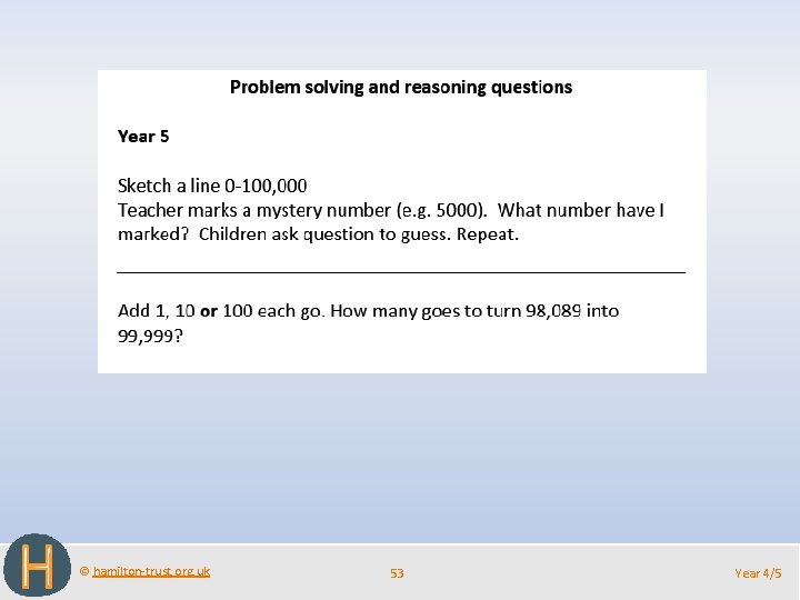 © hamilton-trust. org. uk 53 Year 4/5 
