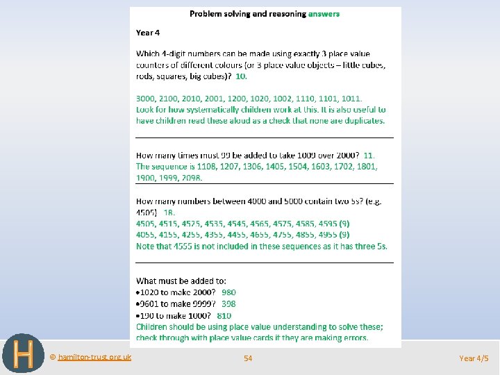 © hamilton-trust. org. uk 54 Year 4/5 