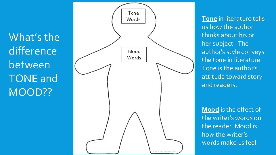 Tone Words What’s the difference between TONE and MOOD? ? Mood Words Tone in