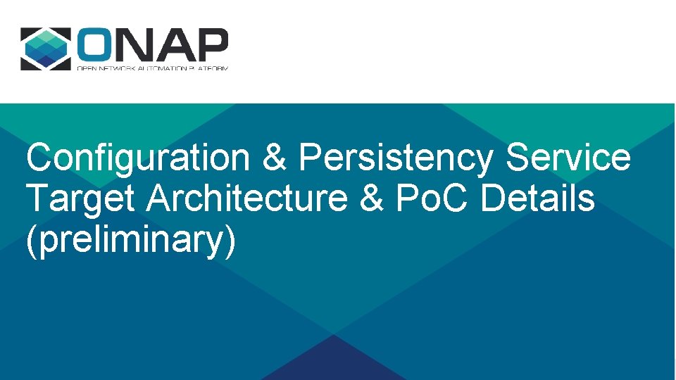 Configuration & Persistency Service Target Architecture & Po. C Details (preliminary) 